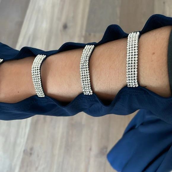 JBS Navy Blue Embellish Rhinestones Dress Size Small - Picture 6 of 9